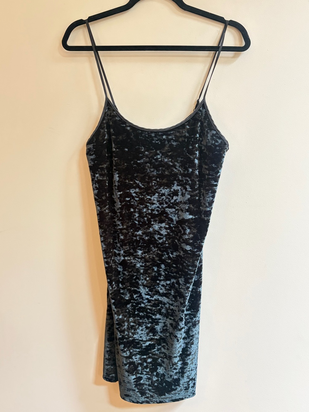 Victoria’s Secret Black Crushed Velvet Whimsigoth Mini Dress Nightie Slip